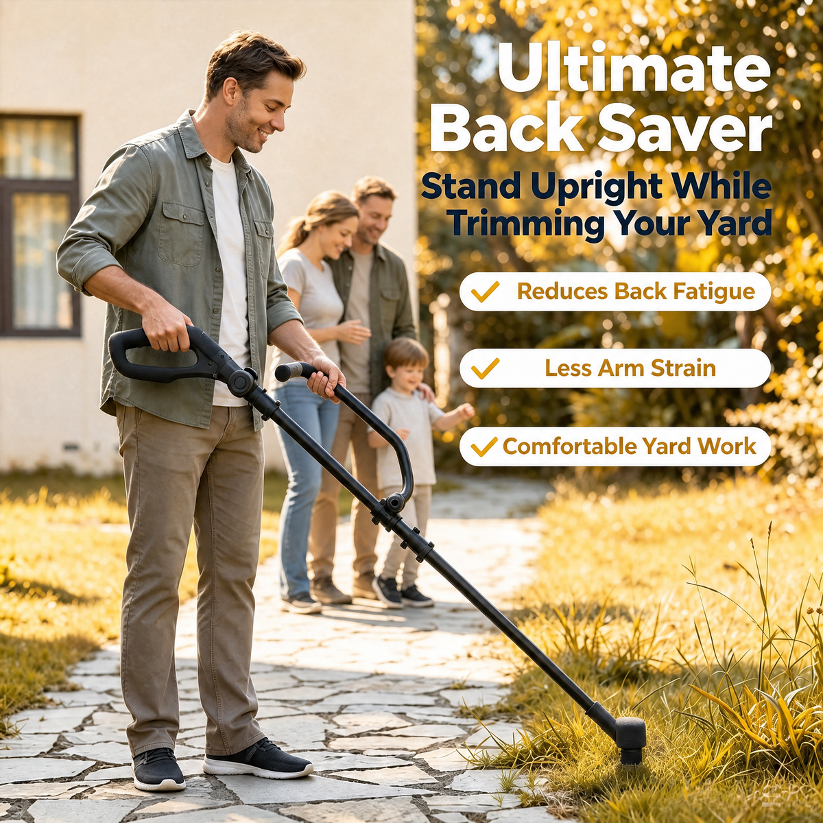 Ergonomic Weed Eater Extension Handle – Heavy-Duty Back Saver for String Trimmers